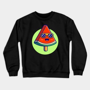 Cute Watermelon Popsicle Cartoon Vector Icon Illustration Crewneck Sweatshirt